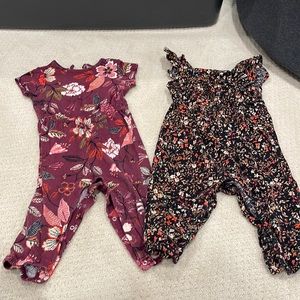 2 old navy jumpsuits for baby girl size 12-18